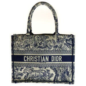 Christian Dior BOOK TOTE Toile de Jouy Embroidered Diary Navy Blue